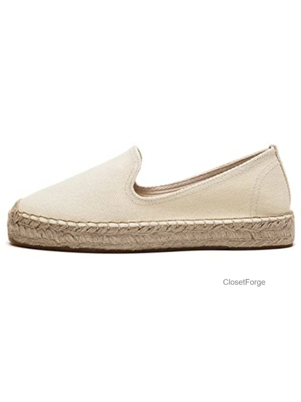 Canvas Cap-Toe Platform Espadrille Slip-On Loafers